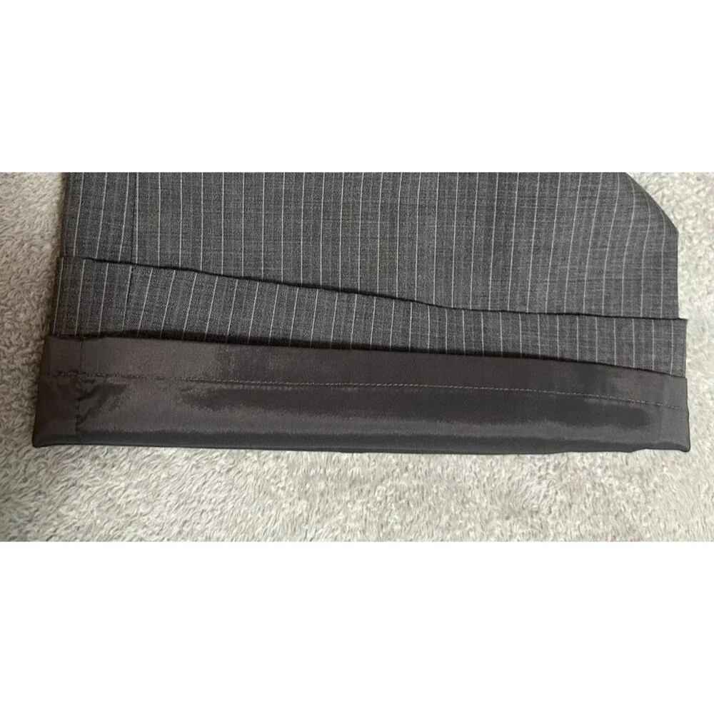 Banana Republic Martin Fit 215 Pinstripe Trousers 14 Gray Dress Pants Stretch - Picture 12 of 13
